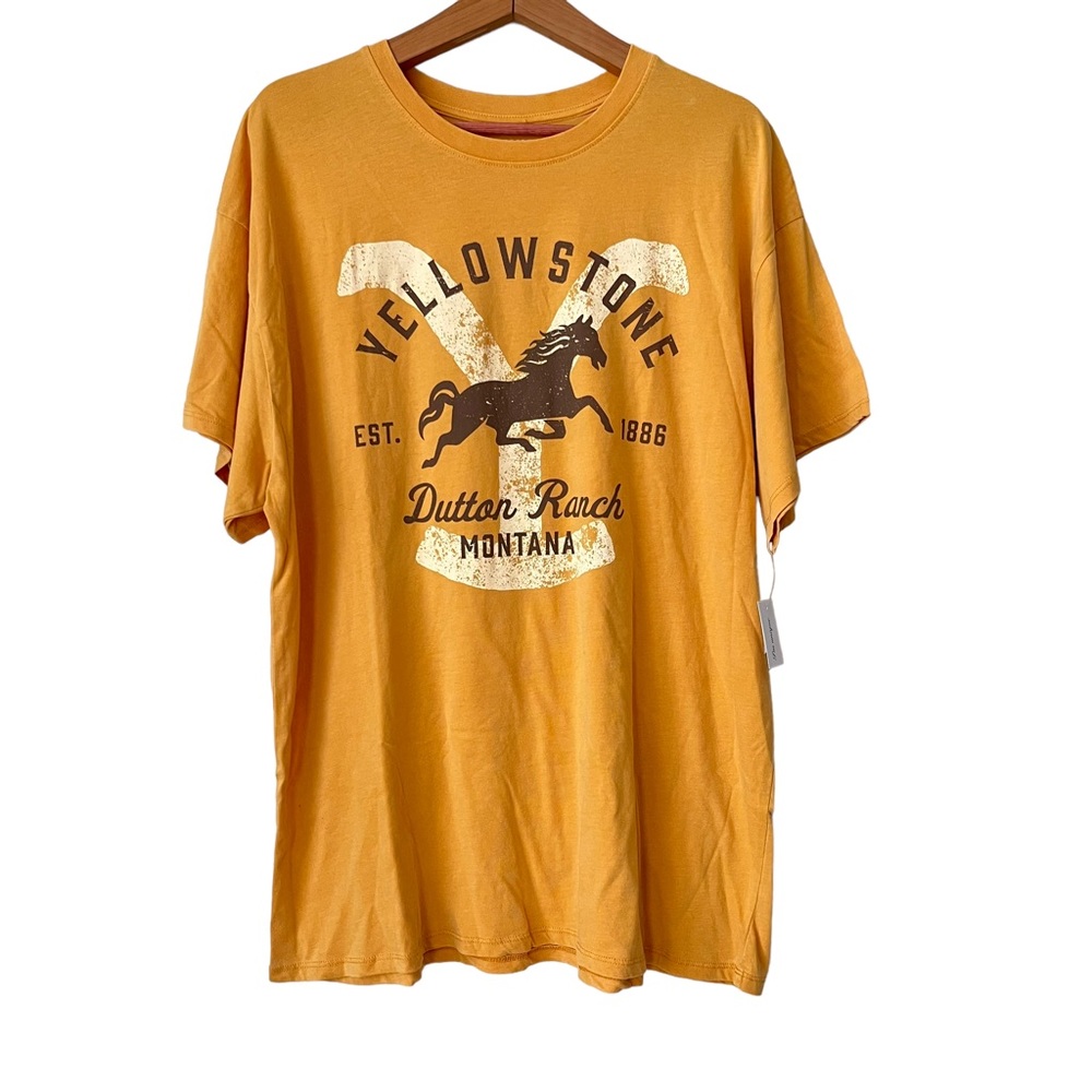 Yellowstone Dutton Ranch Yellow Graphic T Shirt 1X Paramount 2021 NWT